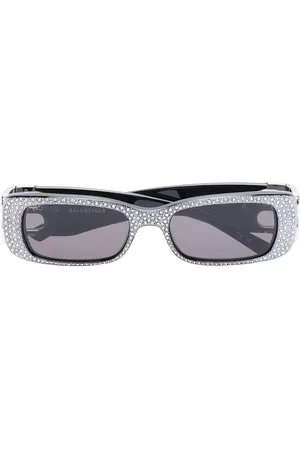 Balenciaga Lentes de sol con armazón cuadrada y detalles de cristal
