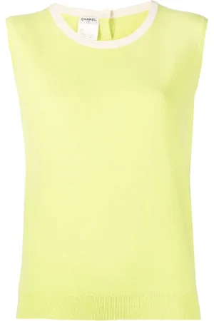 CHANEL Top de cachemira sin mangas 1996