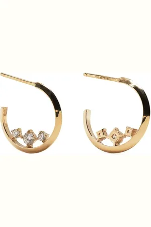 Lizzie Mandler Arracadas en oro amarillo de 18kt con diamantes