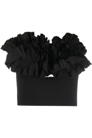 MATICEVSKI Top strapless con volantes
