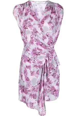 IRO Vestido corto con diseño asimétrico y detalle fruncido