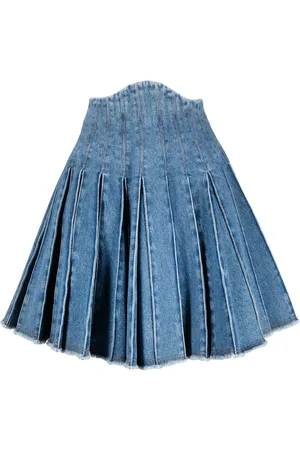Balmain Falda de mezclilla de cintura alta