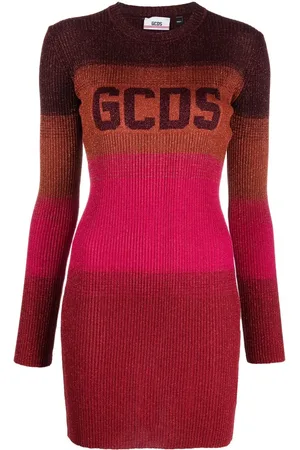 GCDS Vestido corto con motivo de rayas