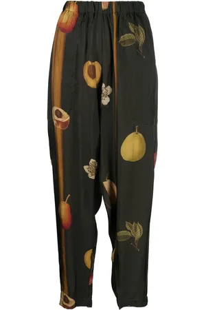 UMA WANG Pantalones ajustados con frutas estampadas