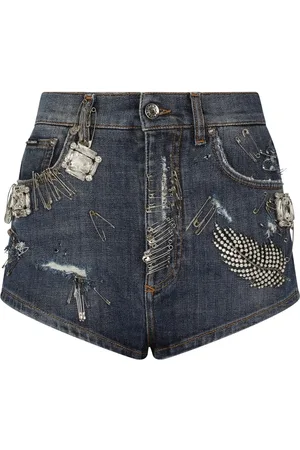 Dolce & Gabbana Shorts de mezclilla con detalles de strass