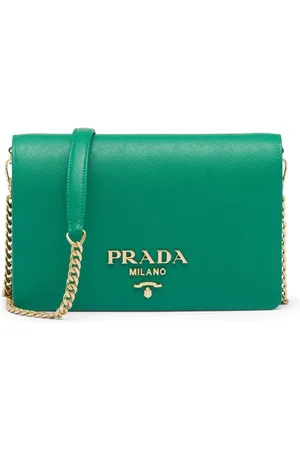 Prada Bolsa de hombro con placa del logo