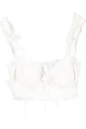 Natasha Zinko Top tipo bustier con detalles deshilachados