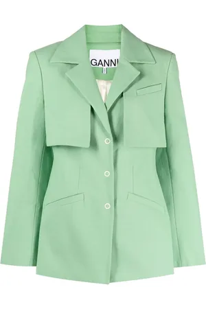 Ganni Blazer con cuello italiano y botones
