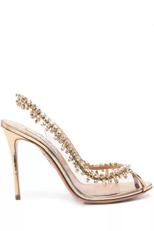 Aquazzura Sandalias con tira trasera y detalles de cristal