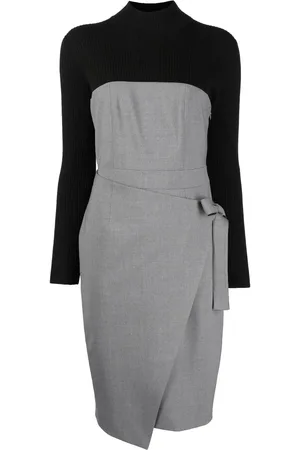 Paule Ka Vestido midi con paneles en contraste