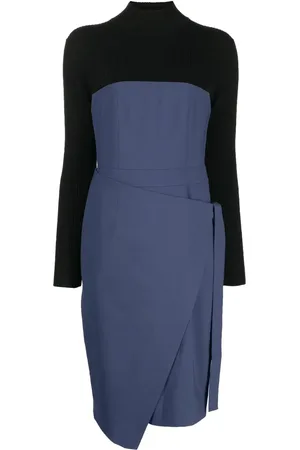 Paule Ka Vestido midi con paneles en contraste