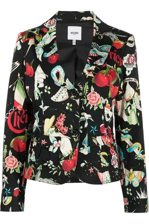 Moschino Blazer con botones y estampado gráfico