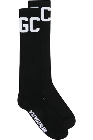GCDS Calcetines de media pierna tejidos en intarsia