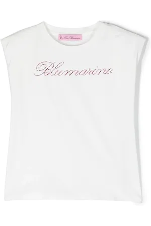 MISS BLUMARINE Playera con logo con cristales