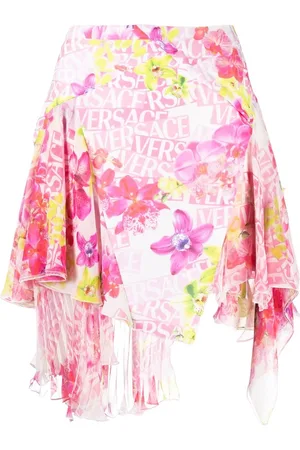 VERSACE Falda asimétrica con estampado floral