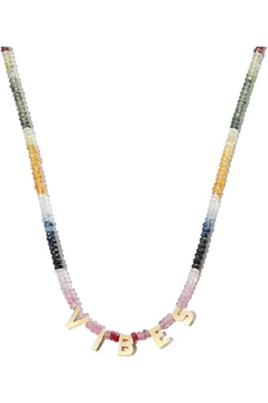 Roxanne First Collar Good Vibes en oro amarillo de 14kt con zafiro