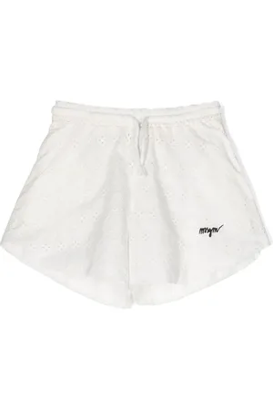 Msgm Shorts con bordado inglés y logo