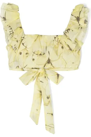 MISS BLUMARINE Blusa corta con mariposas estampadas