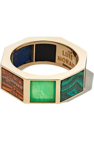 LUIS MORAIS Anillo Eternity en oro amarillo de 14kt con gemas
