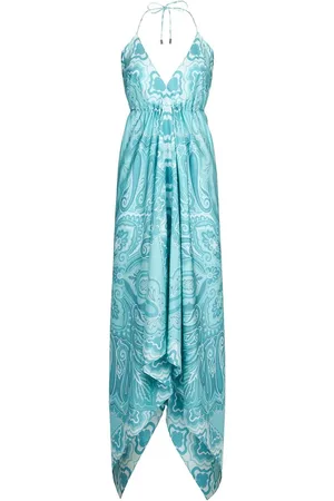 Etro Vestido largo con diseño drapeado y estampado de cachemira