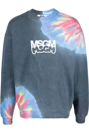 Msgm Sudadera con motivo tie-dye y logo estampado
