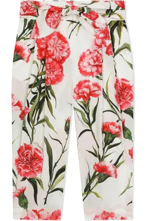Dolce & Gabbana Pantalones con estampado floral y cinturón