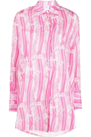 Patou Vestido camisero corto con estampado abstracto