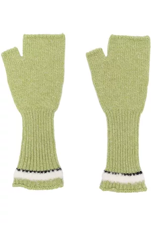 Barrie Guantes - Shearling-effect cashmere fingerless gloves