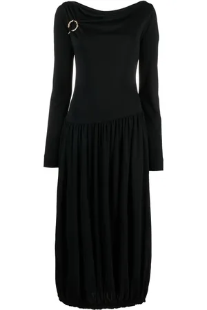 Lanvin Vestido midi asimétrico manga larga