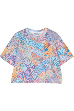MARCELO BURLON Top corto con logo estampado