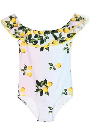 Nessi Byrd Shorts de playa con estampado de limones