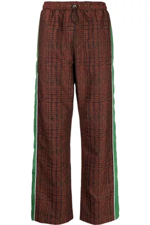 Pantalones de cuadros de color rojo para hombre FASHIOLA.mx