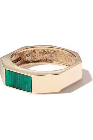 LUIS MORAIS Anillo en oro amarillo de 14kt con malaquita