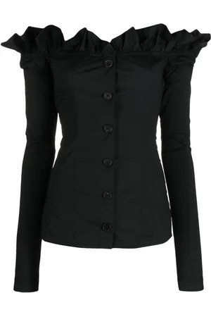 Serafini Camisa con hombros descubiertos y volantes