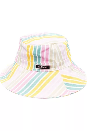 Ganni Mujer Sombreros - Stripe Recycled Tech Bucket Hat
