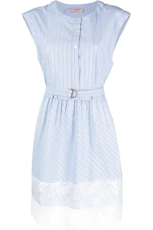 Twin-Set Vestido corto con ribete de encaje