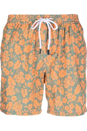 BARBA Shorts de playa con cordones y estampado floral