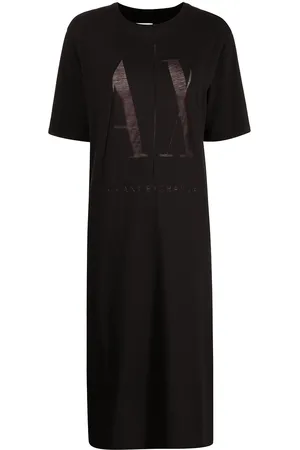 Armani Exchange Vestido estilo playera con logo estampado