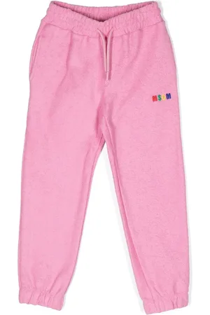 Msgm Pants con cordones y logo bordado