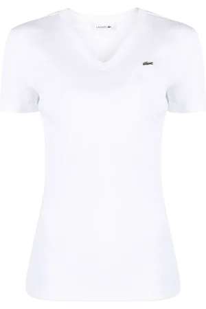 Lacoste Playera con logo estampado y cuello en V