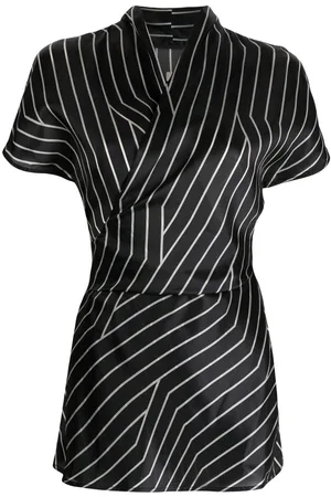 Rick Owens Blusa cruzada con rayas estampadas