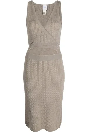 Patou Vestido en tejido de ochos con aberturas