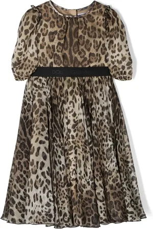 Dolce & Gabbana Vestido de seda con animal print
