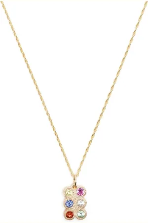 Bleue Burnham Collar Flowers Grow Together en oro amarillo de 9kt con zafiro