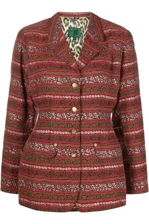 Jean Paul Gaultier Blazer con botones y estampado gráfico 1990