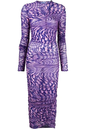 MUGLER Vestido midi Star Mesh