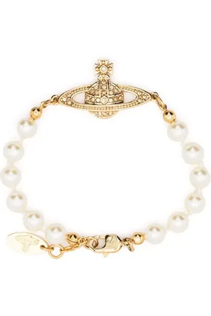 Vivienne Westwood Pulsera Bas Relief mini con detalle de perlas