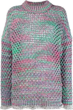 The Attico Suéter de crochet con cuello redondo