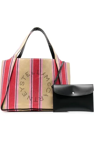 Stella McCartney Tote con logo y rayas estampadas