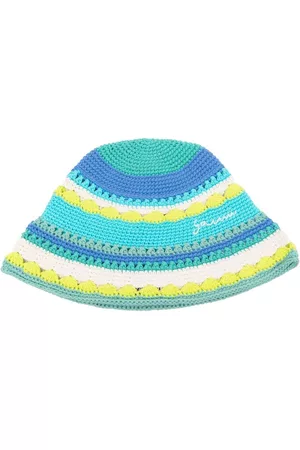 Ganni Striped knitted cotton hat